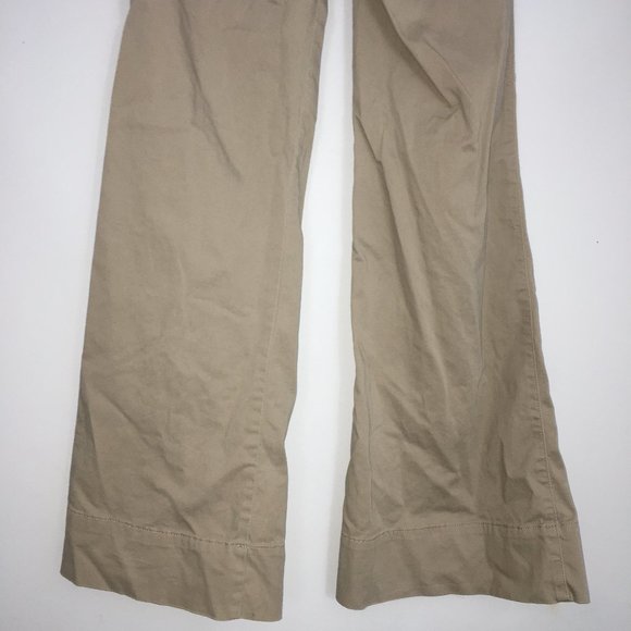 Jolt Maternity Juniors 3 Tan Cotton Blend Pull On Flat Front Flared Leg Khakis - Picture 6 of 11